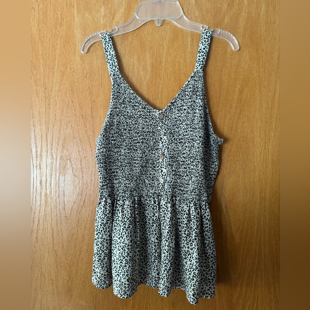 Japna Black and White Animal Print Camisole